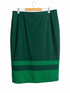 Eloquii Green Colorblock Pencil Skirt Size 20 Career Office Midi Plus Size